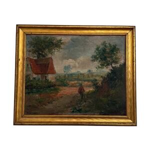 Late 19th Century Framed French Impressionist Oil on Board Artist Signed